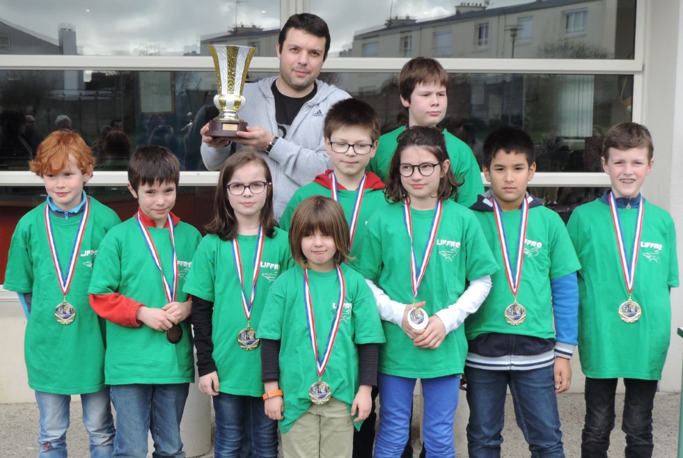 équipe de l'école Jules Ferry de Liffré, championne 2018